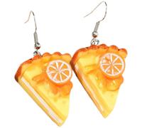 GLEAVI Boucles D’Oreilles Gâteau Mousse en Résine Forme Triangle Orange 1 Paire Boucles D’Oreilles Alimentaires Amusantes et Fantaisie Légères pour Femmes et Adolescentes