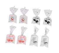 GLEAVI Boucles D’oreilles Pendantes Poisson Rouge Drôles, 4 Paires Transparentes en Résine, Accessoires Fantaisie Légers pour Femmes et Filles, Bijoux Créatifs pour Fêtes Style Aléatoire