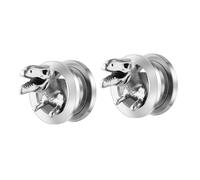 GLEAVI Boucles D'oreilles Dinosaures 3d en Acier Inoxydable Argenté, Pack de 2 Pièces, Accessoires Faciles à Porter et Sécurisés, Style Créatif et Unique pour Femmes