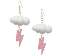 GLEAVI Boucles d'Oreilles Pendantes en Acrylique Nuage et Éclair Grosse Taille 1 Paire Bijoux Météo Années 80 Boucles d'Oreilles Nuage pour Femme Style Casual et Fête