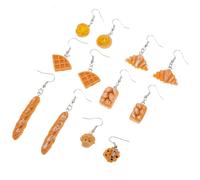 GLEAVI Boucles D'oreilles Pendantes Plusieurs styles en Résine Pain Réaliste 6 Paires Décoratives Amusantes pour Femmes et Filles Vie Quotidienne et Noël