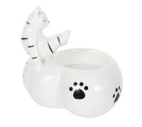 GLEAVI Bougeoir Céramique Mignon Chat Support de Chauffe Plat pour Décoration Intérieure Accessoire Charmant pour Aromathérapie Ambiance pour Toutes Occasions