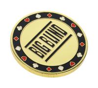 GLEAVI Bouton de Croupier Métal Big Blind, Jeton de Comptage Poker Double Face, Accessoire Poker pour Parties Intérieures et Extérieures, 1 Pièce, Compatible Jeux de Cartes, Résistant