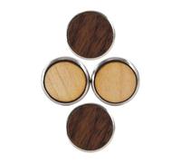GLEAVI Boutons de Manchette en Bois Massif Américain, Ronds, 2 Paires, Noyer et Érable, Accessoires Élégants pour Chemises Homme, Fixation Décorative Solide, Boutons Manchette Chemise