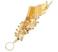 GLEAVI Bracelet Ajustable en Métal Doré Vintage Bracelet de Poignet Multicouche Chaînes Anneaux pour Femmes Ethniques et Manchettes Élégantes Accessoire Mode Femmes