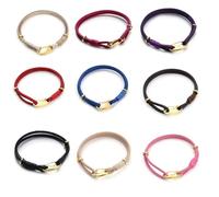 GLEAVI Bracelet en Cordon de Peau de Mouton Beige pour Femme Chaîne de Poignet Réglable Boucle Homard Accessoire Mode DIY pour Usage Quotidien Sorties Fêtes et Présents