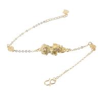 GLEAVI Bracelet Feng Shui Doré Pi Yao Bracelet de Richesse Chinois Chaîne Ajustable Unisexe Symbole Traditionnel de Chance et Protection