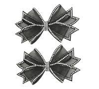 GLEAVI Breloques Nœud En Cristaux Pour Chaussures Femme, Décoration Diy Élégante, Accessoire Amovible Noir, Ornement Mariage Et Fête, 2 Pièces, Compatible Escarpins Et Talons Hauts