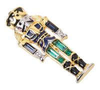 GLEAVI Broche Décorative Casse-Noisette Soldat en Alliage Petite Épinglette Mignonne Bleu-Vert Broche Vintage pour Vêtements Chapeaux et Paquet Accessoire Festif et Élégant