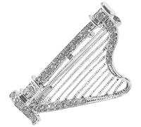 GLEAVI Broche Épingle en Métal pour Vêtements Femme Broche Musique Harpiste Cristal Accessoire Vintage pour Chemise et Festival Épingle à Col Décorative Élégante