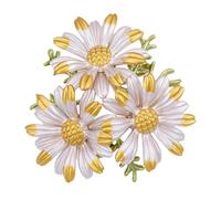 GLEAVI Broche Fleur Marguerite Jaune en Alliage pour Femmes, Épingle à Fleur Décorative, Accessoire Costume Élégant, Bijou pour Bal de Fin D'année et Occasions Festives