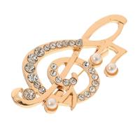 GLEAVI Broche Note de Musique en Métal et Perle, Broche pour Pull et Chapeau, Accessoire Solide pour Femmes et Hommes Lors d'Événements