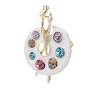 GLEAVI Broche Palette de Peinture Femme en Alliage avec Pierres Blanches Brillantes Épingle Costume Anti-Dévoilement pour Foulard et Paquet Accessoire pour Soirées et Usage Quotidien