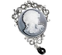 GLEAVI Broche Vintage Victorien Portrait de Dame en Métal Léger Épingle Bijoux Fantaisie pour Femmes Accessoire Élégant pour Écharpe Chapeau et Col Présent Anniversaire Unique