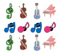 GLEAVI Broches Instruments de Musique en Alliage Métallique, 12 Pièces Piano, Guitare et Violon, Accessoires Légers pour Paquet à Dos, Chapeaux et Événements Scolaires