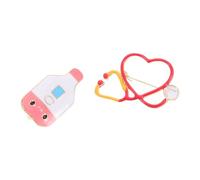 GLEAVI Broches Médicales Émaillées 2 Pièces en Alliage Coloré Épingle Infirmière Stéthoscope et Thermomètre Accessoires Badges pour Étudiants en Médecine Présent Journée Infirmières