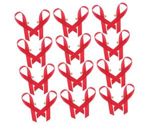 GLEAVI Broches Ruban Rouge Sensibilisation Sida 200 Pcs Satinées, Épingles pour Paquet, Accessoires de Fierté, Symboles Caritatifs pour Événement Associatif Femmes Grandes Occasions