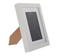 GLEAVI Cadre d'Affichage de Médaille et Cadre Photo de Bureau Blanc Présentoir Vertical, Matériau Solide, Protection Renforcée, Design Épais, pour Collectionneurs et Décoration