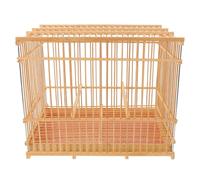 GLEAVI Cage Suspendue pour Oiseaux Nichoir en Bambou pour canaris avec Crochet et Plateau Amovible - Cage rétro pour Oiseaux chanteurs et chardonnerets élégants 29 x 24 x 20 cm
