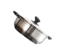 GLEAVI Casserole à Induction Acier Inoxydable avec Couvercle Marmite à Deux Compartiments pour Cuisson Double Saveur Pot Gaz et Induction pour Maison et Restaurant Épaissi