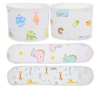 GLEAVI Ceinture Abdominale pour -Né en Coton Doux 4 Pièces Motifs Animaux Colorés Bande Ventre Bébé Réglable pour Protection le Froid et Soulagement des Coliques