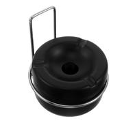 GLEAVI Cendrier avec Couvercle Anti-Vent en Acier Inoxydable Noir Mural Auto-adhésif et Facile à Nettoyer, pour Salle de Bain et Gestion Immobilière