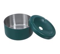 GLEAVI Cendrier Portable avec Couvercle Détachable en Acier Inoxydable sans Fumée et Coupe-Vent Design Rond Vert Classique pour Table et Camping