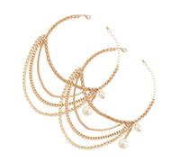 GLEAVI Chaîne de Chaussure Bijoux Dorée à Plusieurs Rangs Breloques à Franges Accessoire Décoratif pour Chaussures et Talons Hauts Bracelet de Cheville pour Femme Style Hip-Hop 1