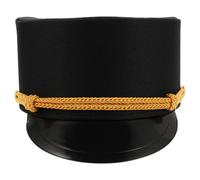 GLEAVI Chapeau de Conducteur de Train Vintage Noir en Textile Unisexe, Casquette D'ingénieur Confortable pour Adultes et Garçon et Filles, Accessoire Déguisement Fête Thème du Train