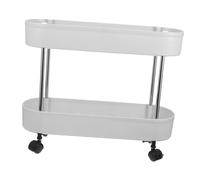 GLEAVI Chariot de Rangement à Plastique Gris avec roulettes Chariot Mobile Polyvalent pour Salle de Bain et Cuisine Cadre Rehaussé Chute Étagères Spacieuses pour Bouteilles et