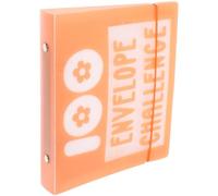 GLEAVI Classeur de Défi D'épargne en Pvc Orange avec 100 Pochettes, Grosse Capacité pour Maison, Design Minimaliste Favorisant Habitudes D'épargne Disciplinées