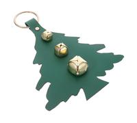 GLEAVI Cloche de Porte Festive Cuir avec Clochettes de Noël Décoration Rustique de Porte Entrée Sapin pour Ambiance Chaleureuse Accessoire Suspendu sans Assemblage pour Décor Ferme et