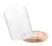 GLEAVI Cloche Verre Transparent avec Base pour Roses Préservées Vitrine Décorative pour Plantes Figurines et Souvenirs Design Élégant et pour Décoration Intérieure