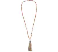GLEAVI Collier Bohème Long à Perles Colorées Pendentif Pompon Fait Main Style Vintage pour Femme Accessoire Ethnique Polyvalent pour Pull et Tenue d'Été Bijou Artisanal