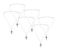 GLEAVI Collier Croix en Bois Lot de 6 Pendentifs Religieux Chrétiens Unisexes Bijoux Crucifix Légers pour Usage Quotidien et Décoration Présent pour Baptême et Fête Chrétienne