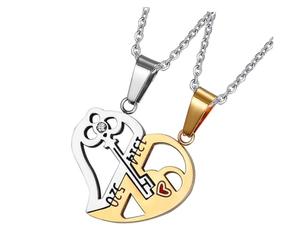 GLEAVI Collier Cœur Pendentif Couple pour Décoration Cou Chaîne Ornement sans Marque
