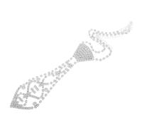 GLEAVI Collier de Clavicule Étincelants en Alliage Argenté, Collier Nœud Cravate Longue à Paillettes, Bijou Femme Élégant pour Événements Formels et Fêtes, Style Gothique, Accessoire