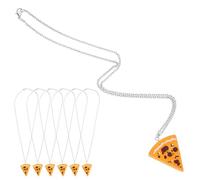 GLEAVI Collier Pendentif Pizza 7 Pièces en Alliage Solide, Collier à Chaîne Simple pour Femme et Adolescente, Présent Fête Pizza et Amitié, Bijou pour Soirée et Couple