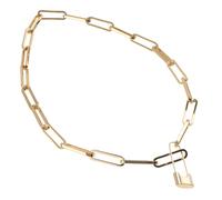 GLEAVI Collier pour femme vintage en chaîne dorée avec pendentif cadenas, style rétro, longueur clavicule, accessoire élégant pour soirée et mariage