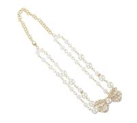GLEAVI Collier Ras Cou Pendentif Nœud Perles Vintage Léger Symbole Pureté Féminin Anniversaire