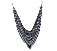 GLEAVI Collier Ras-de-Cou Court en Métal Noir à Sequins pour Femme Collier Plastron Foulard Accessoire de Cou pour Soirée et Événement Spécial