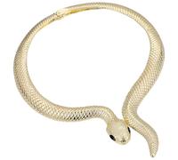 GLEAVI Collier ras-du-cou serpent doré vintage, bijou serpent plastron métallique, accessoire de mode pour soirée Halloween et usage quotidien, collier ornement de cou élégant et original