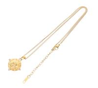 GLEAVI Collier Vintage en Acier Inoxydable Pendentif Tarot Rectangulaire Doré Orné de Zircons Collier Ras-du-Cou Amulette pour Femmes et Filles Bijou Amulette Œil Protecteur Solaire