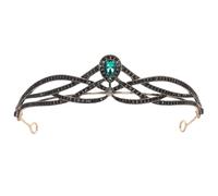 GLEAVI Couronne Rétro Baroque Verte en Alliage Doré Ancien Cristaux Coiffe de Mariage Élégante pour Femme Accessoire Coiffure pour Fête Halloween et Photographie Style Vintage