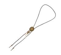 GLEAVI Cravate Bolo Western Vintage pour Homme Pendentif Dent Rétro Chaîne de Pull Longue en Métal Accessoires Western Authentiques pour Festival et Tenue Bohème