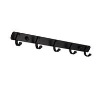 GLEAVI Crochet Mural Aluminium Noir Patère Européenne Murale pour Vêtements Chapeaux Clés et Parapluies Installation Facile et Pratique pour Maison et
