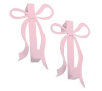 GLEAVI Crochets Muraux Lot de 2 en Forme de Nœud en Métal Rose Solution Gain de Place Élégante et Repositionnable pour Porte de 1,77 Pouce, Cuisine et Cabinet