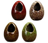GLEAVI Décor de Vase Japonerie Rétro en Céramique, Lot de 4 Pièces | Compact, Décor de Table pour Maison et Boutique Japonaise, Forme Droite et Oblique, Prise en Main Agréable
