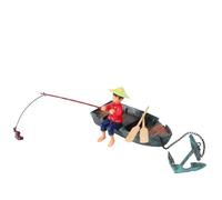 GLEAVI Décoration Aquarium Ornement Pêcheur Dynamique en Résine Accessoire Décoratif sous-Marin Animé par Pompe à Air Décor Créatif pour Aquarium et Bureau Finition Solide et Colorée