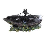 GLEAVI Décoration D'aquarium en Résine sans Danger Ornement Épave Bateau Pirate Réaliste Grotte Cachée pour Poissons Accessoire Aquarium Thème Marin pour Bassin et Aquarium Poissons